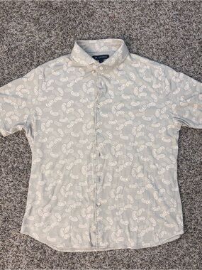Daniel Cremieux Light Gray Paisley Short-Sleeve Button-Down Shirt